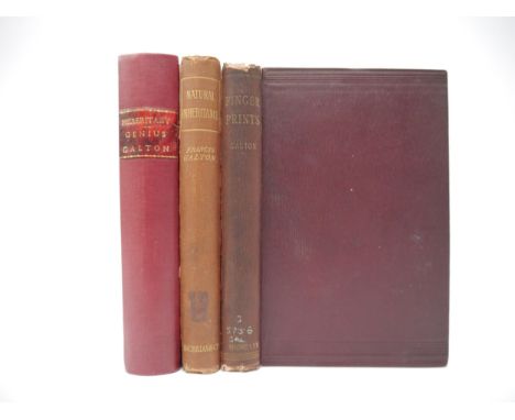 Francis Galton, 3 titles, all first editions, all published London, Macmillan, comprising: 'Finger Prints', 1892, 16 plates (