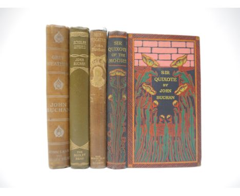 John Buchan, 4 titles: 'Sir Quixote of the Moors', London, T. Fisher Unwin, 1895, 1st edition, 188pp + [4]pp adverts at end, 