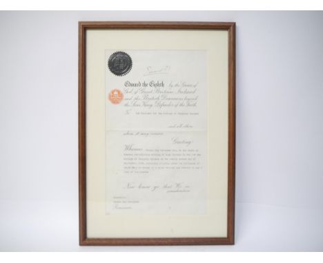 Edward VIII (1894-1972), King of the United Kingdom 20 January 1936 until his abdication, 11 December 1936, document signed "