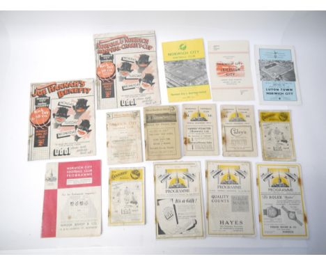 A collection of Norwich City FC Programmes and handbooks 1930's-1950's, including 'The Canaries Official Weekly Journal', No.