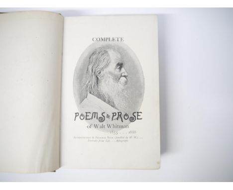 Walt Whitman: 'Complete Poems &amp; Prose of Walt Whitman 1855. 1888. Authenticated &amp; Personal Book (handled by W.W.). Po