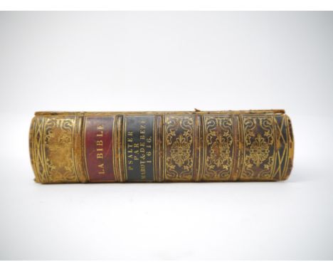 A French Protestant Bible c.1616, Theodore de Beze &amp; Clément Marot, a/f, lacks title page, text double column, illustrate