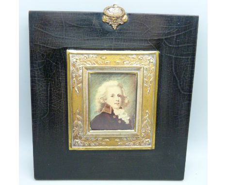 A portrait miniature watercolour of Viscount Newark 