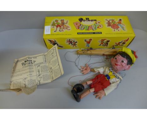 A Pelham puppet, 1962 Pinocchio, boxed 