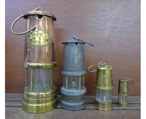 Four miner's lamps; Lamp &amp; Limelight Hockley, Berwood Engineering Co. Type SL 