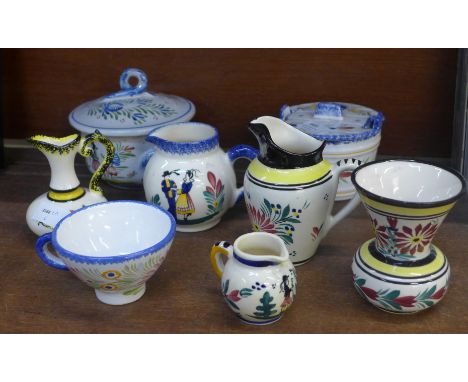 Eight items of Quimper china 