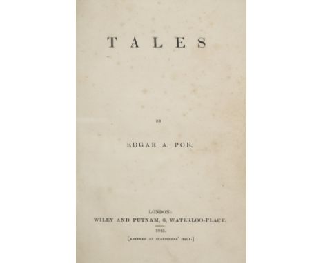 Poe (Edgar Allan). Tales, 1st edition, 2nd issue, New York: Wiley and Putnam, 1845, 2nd issue omitting the Ludwig imprint, ha