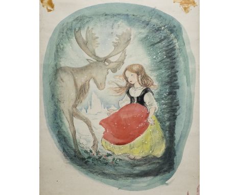 *Morton-Sale (John (1901-1990)). Cat and falling leaves, watercolour, signed by artist to lower left, slight staining, some a