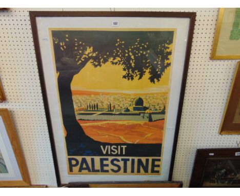 A 1930's, visit to Palestine poster, 70 x 100cms
