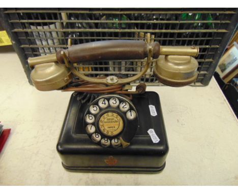 A vintage 'Rikstelefon' Swedish desk top telephone