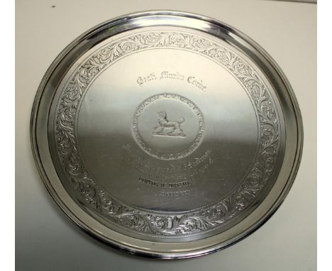 A small George III silver salver, by Daniel Smith and Robert Sharp, London 1787, circular with moulded reeded edge, raised on