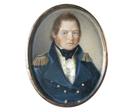 E Taylor (British, fl. 1802-1830) Portrait miniature of a gentleman in a black jacket and white stock, signed with initials a