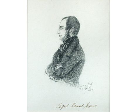 Alfred Guillaume, Count d’Orsay (French, 1801-1852) Portrait of Ralph Bernal (1808-1882) titled in ink and inscribed in penci