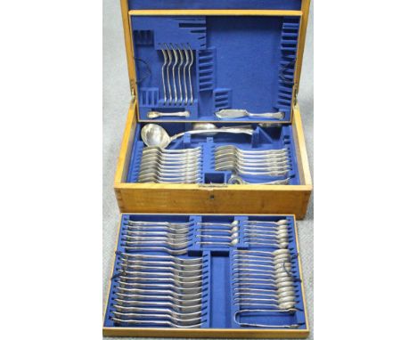 A service of Victorian silver King's pattern flatware, by Thomas Alfred Slater, Walter Brindsley Slater & Henry Arthur Hollan