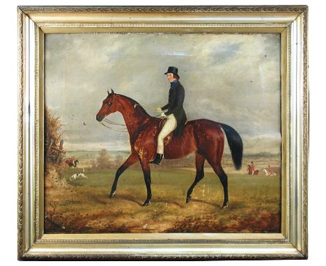 Follower of John Ferneley, Senior (British, 1782-1860) Captain Richard Martin of Brampton on his bay hunter out hunting sold 