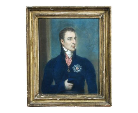 English School (19th Century) Portrait of the Duke of Wellington, head and shoulders, wearing the Order of the Garter pastel 