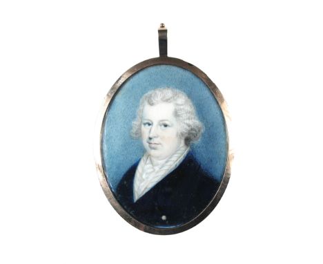 English School (19th Century) Double sided portrait miniature of a husband and wife, 7cm (3in); Portrait miniature of a Gentl
