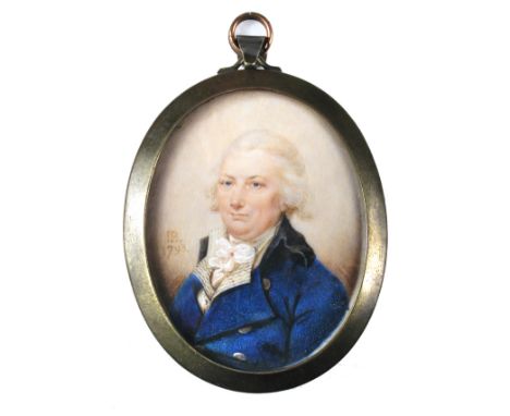 John Bogle (British, 1746-1803) Portrait miniature of Alexander Martin of Nellfield House, Cooperston, Aberdeen initialled an