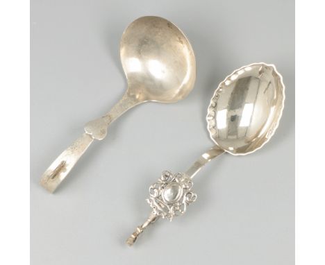 Lot of 2 cream spoons in various designs. Netherlands, Veendam / Haarlem, Geert Herwig / Zaanlandse Zilversmederij, 1849 / se