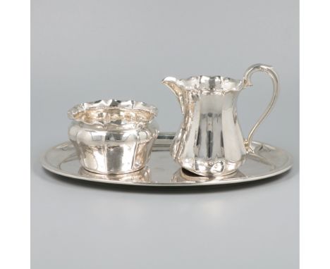 Fine set with hammered details. Germany, mid-20th century, hallmarks: 830S, V-import hallmark, jewellery hallmark Spijer - li
