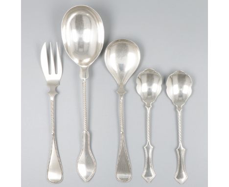 Lot consisting of a serving spoon and ginger set (J.M. van Kempen &amp; Zonen) together with a 2-piece set of marmalade spoon