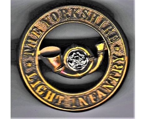 Yorkshire Light Infantry ) The King's Own Victorian Other Ranks Helmet Plate Centre 1887-1901, second type (Bi-metal construc
