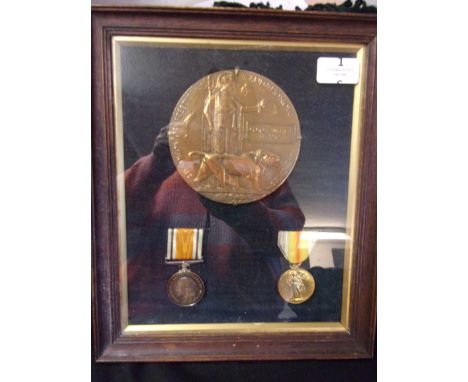British WWI Death Plaque Pair to 23349 Pte. George William Fenton, Norfolk Regiment including: War Medal and Victory Medal wi