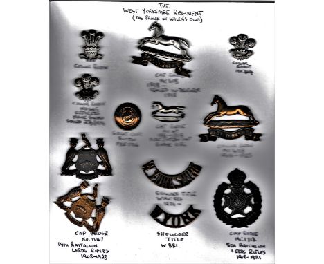 West Yorkshire Regiment (The Prince of Wales's Own) Collection of Regimental Cap badges, Collar Badges and Shoulder Titles. W