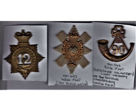 Pre-Territorial Era 1874-1881 Glengarry Badge (3) including K&amp;K: 562 The 90th Regiment of Foot (Perthshire Vol's L.I., la