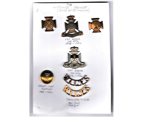 Wiltshire Regiment (Duke of Edinburgh's)Regiment Cap Badges (Gilding-metal and White-metal) K&amp;K: 676 with Collar Badges, 