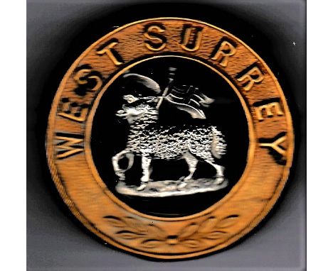 West Surrey  (The Queen's Royal West Surrey) Regiment  Other Ranks Helmet Plate Centre 1902-1914 (Bi-metal construction) K&am