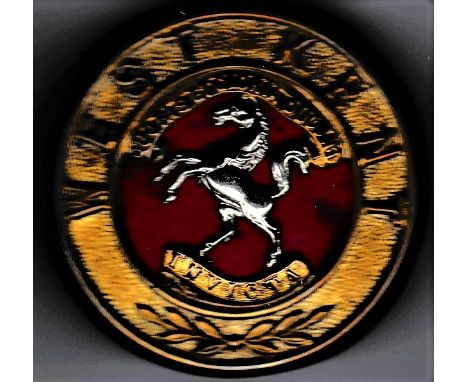 West Kent Regiment Victorian Other Ranks Helmet Plate Centre 1881-1901 with QVC Crown K&amp;K: 288 (Bi-metal, two piece const