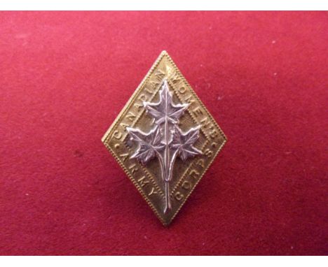 Canadian Women's Army Corps Cap Badge (Bi-metal), two lugs (once repaired with shoulder)