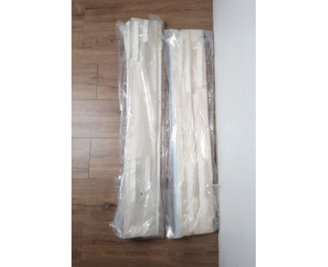TWO CREAM PLAIN BLACKOUT ROLLER BLINDS WIDTH 102 X DROP 125