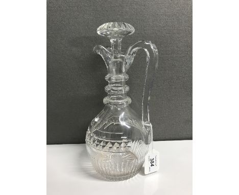 GEORGIAN 3 RING HEAVY CUT CLARET JUG (POSSIBLY IRISH)