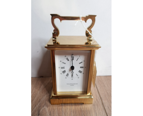 A TAYLOR AND BLIGH BRASS CARRIAGE CLOCK