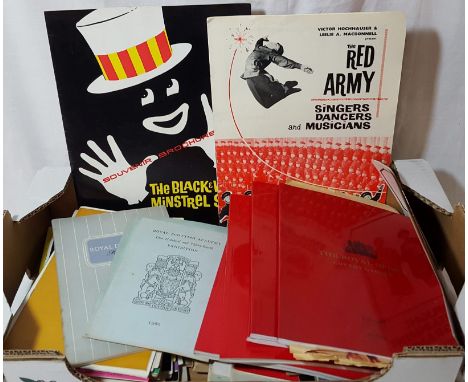Assortment of film and show programmes including 'Black and White Minstrel Show', 'Red Army Dancers And Singers', 'Royal Ball