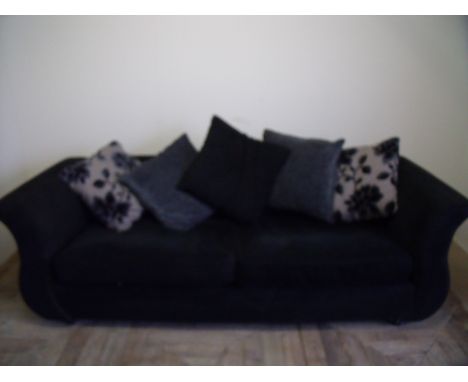 Extremely large modern two seat sofa with loose scatter cushions (width 250cm) 