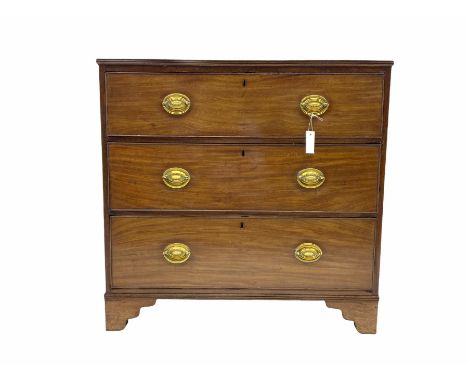 Early 19th century mahogany three drawer chest on bracket feetDimensions: Height:&nbsp;90cm&nbsp; Length/Width:&nbsp;93cm&nbs