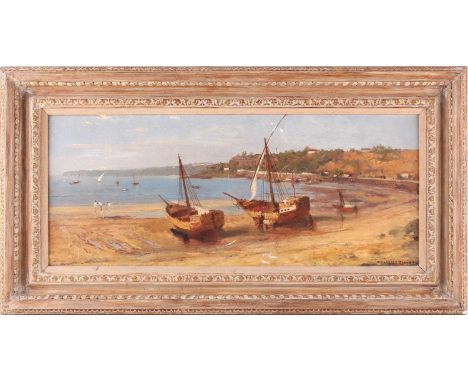 Horace Van Ruith (1839-1923) British/German, 'Malabar Point, Bombay', oil on board, signed to lower right corner, 26.5 cm x 6