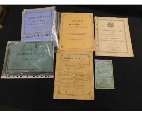 A packet of assorted mainly vintage trade catalogues and leaflets including R Garrett &amp; Son, Leiston Works, Agricultural 