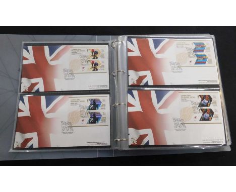 Box: London 2012 Team GB Gold Medal winners first day cover plus 2 stock books mainly modern GB