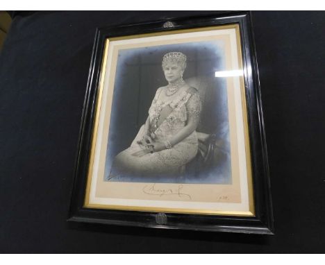 Queen Mary (1867-1953) signed and dated 1938 photograph, Gelatin silver print by Soper of Park Lane presented to Sgt William 