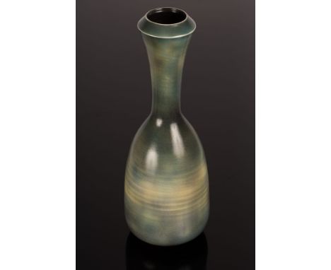 Peter Lane (born 1932), porcelain bottle vase with graduated blue/grey glazes, incised signature, 32cm high CONDITION REPORT: