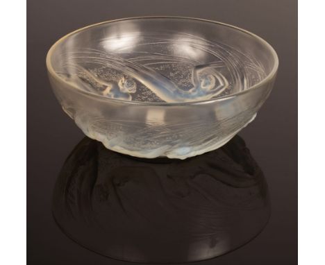 Lalique, an Ondines bowl, in clear and opalescent glass with continuous band of six sea nymphs in relief to the exterior, whe