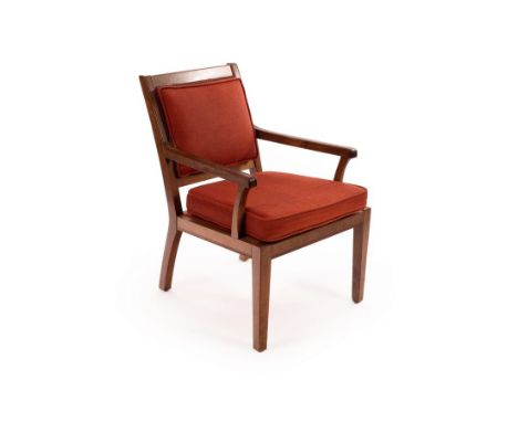 Peter Evans (died 2007), an afromosia armchair, unsigned/Note: Peter Evans trained with Oliver Morel who in turn was an appre