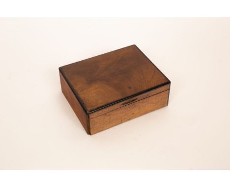 Fred Foster (20th Century), Cotswold School, a small lidded walnut box with hinged lid, inlaid holly banding and handle, 13cm
