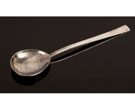 An Arts &amp; Crafts style silver slip top spoon by Phillip and Angela Lowery of the Taena community, marked P&amp;AL, London