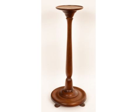 Peter Evans (died 2007), an oak jardiniere or lamp stand, the turned wood column on circular base with four pad feet, label b