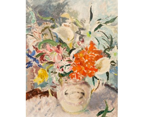 Cathleen Mann (1896-1958)/Vase of Flowers/oil on canvas, 76cm x 64cm, unframed/Provenance: Studio Sale, Phillips 1995 CONDITI